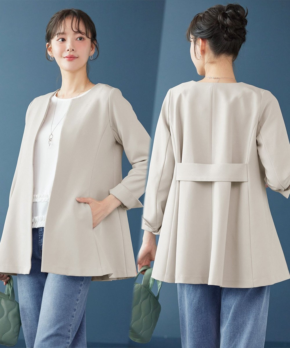 Tiaclasse バックフレアロングジャケット 