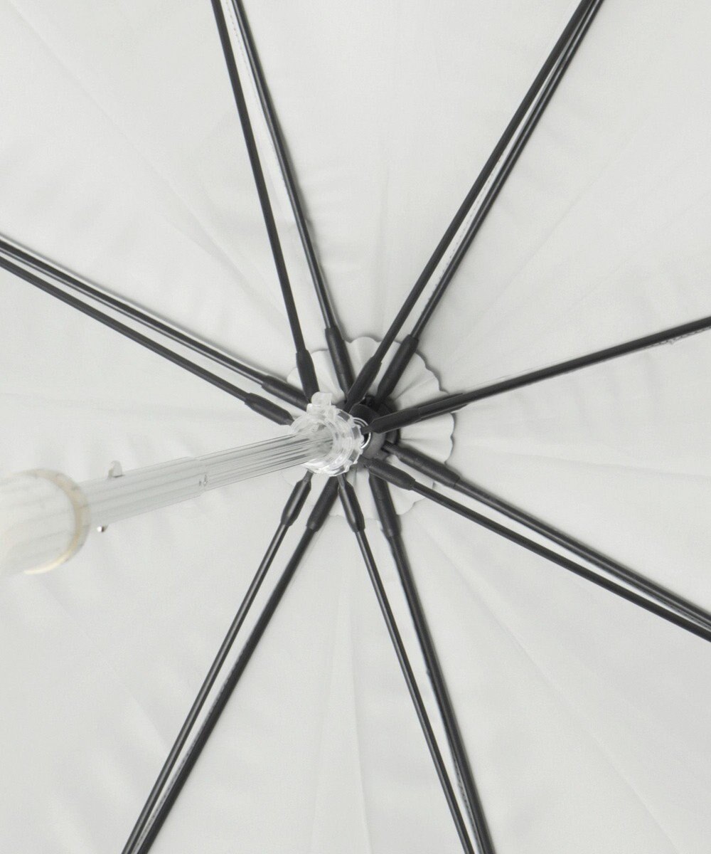 MOONBAT ランバン オン ブルー 晴雨兼用日傘 長傘 切り継ぎビジューリボン 遮光 遮熱 UV 