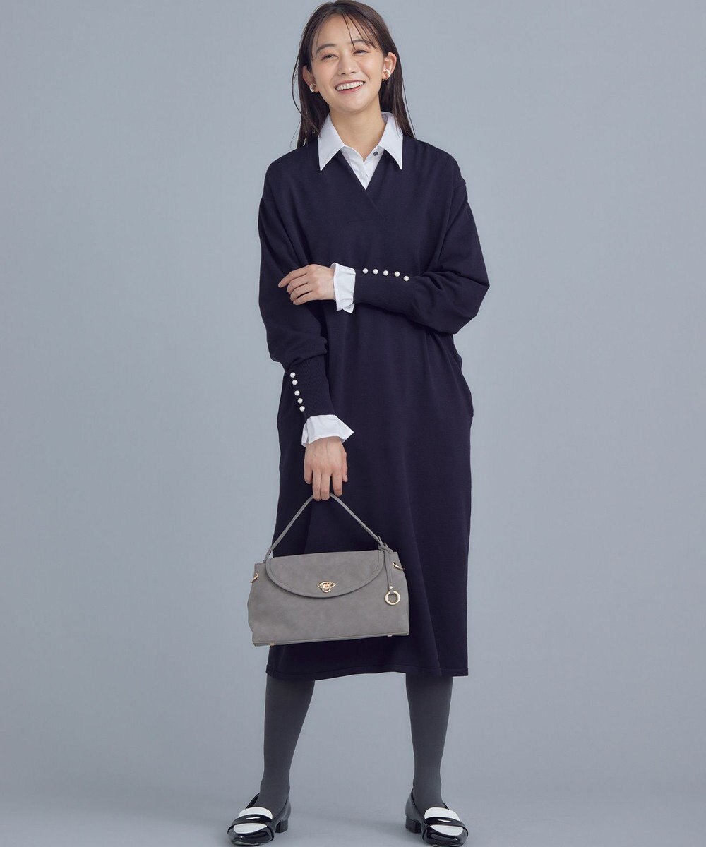 組曲 スエードライク トップハンドルバッグ 