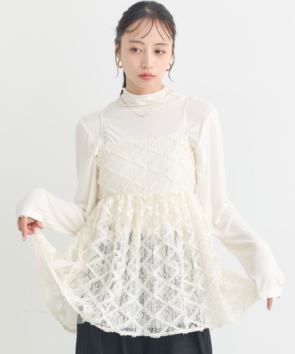 earth music&ecology 【予約】フリンジレースキャミビスチェ 