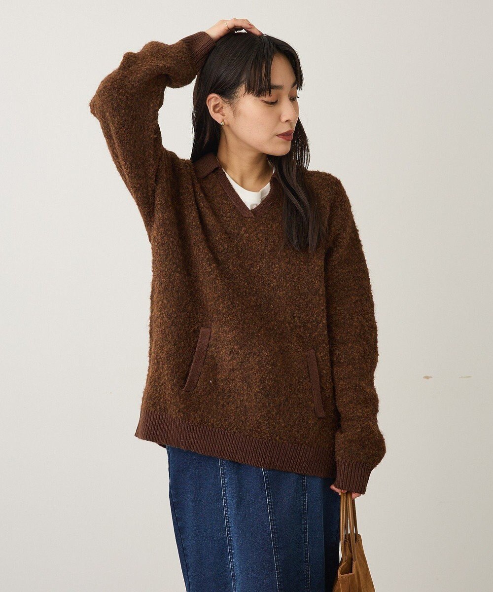 CRAFT STANDARD BOUTIQUE 配色Vネックニットプルオーバー 