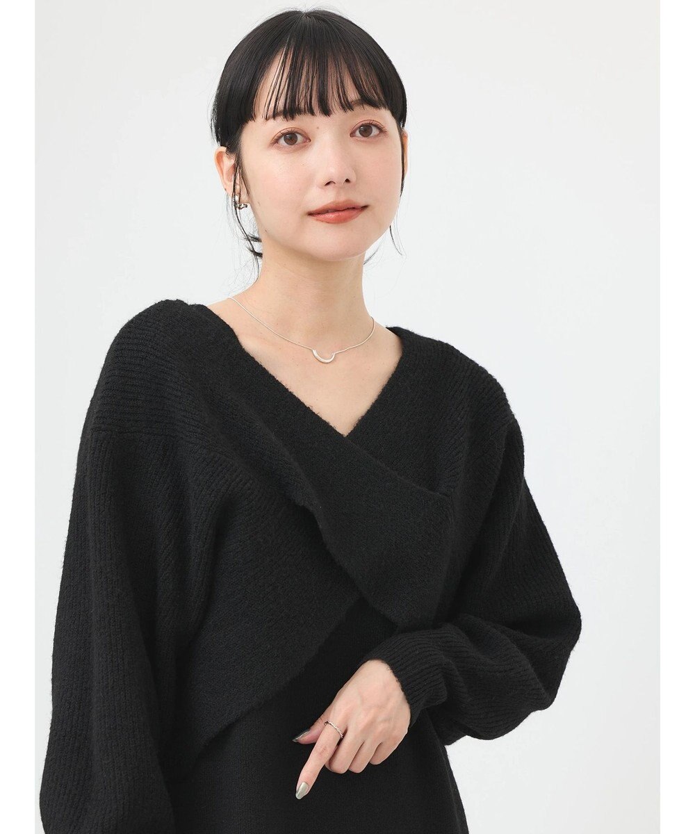 earth music&ecology Ｓｅｔ２点クロスニット＋ノースリーブニットワンピース 