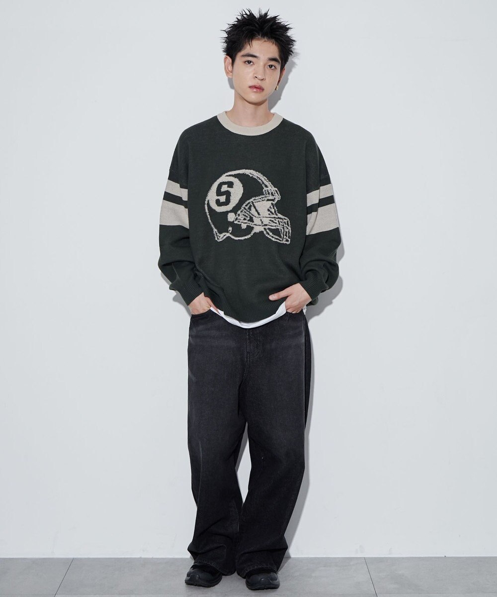 WEGO 【ユニセックス着用ITEM】ジャガードスリーブラインプルオーバー 