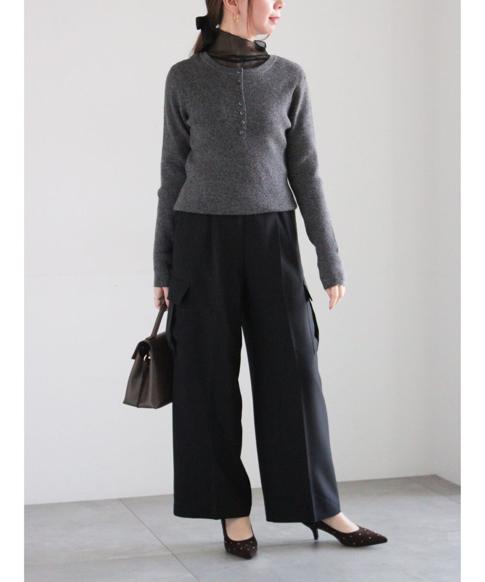 Te chichi ヘンリーネックマーブルニット 