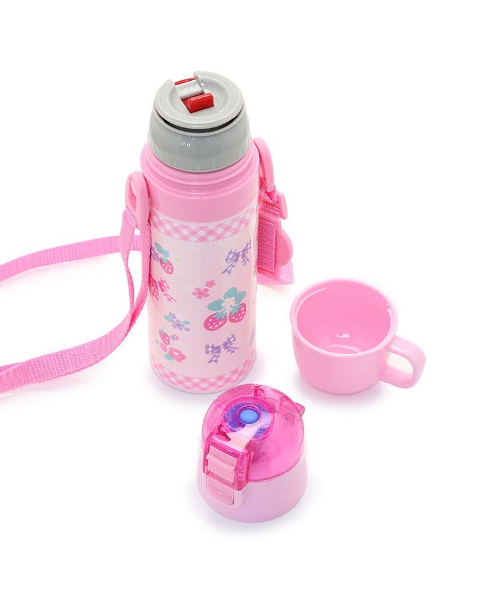 Mother garden マザーガーデン 野いちご ステンレス水筒 《花リボン柄》 470ｍｌ ダイレクト・コップ飲み 