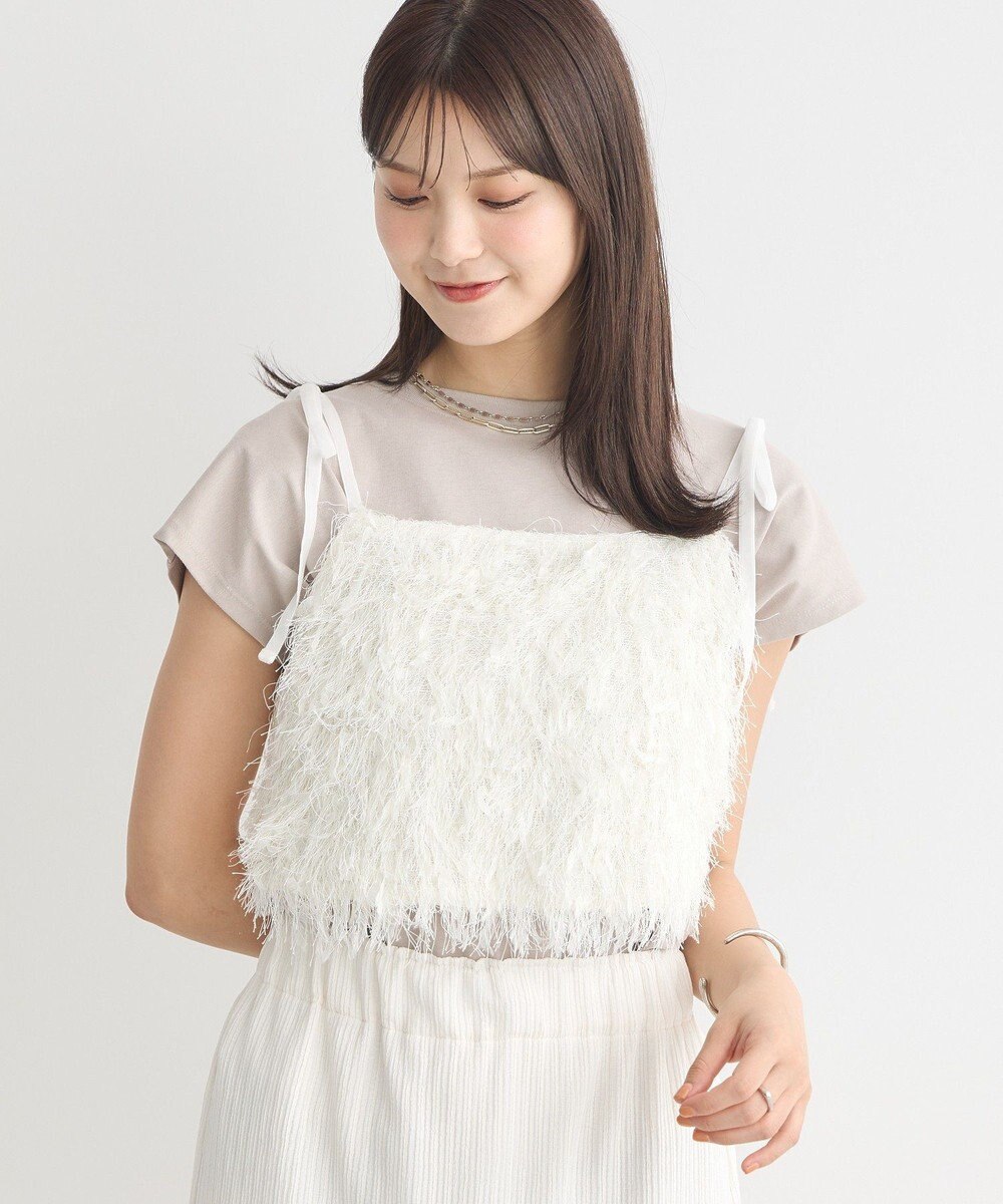 earth music&ecology ラメミックスフェザービスチェ 