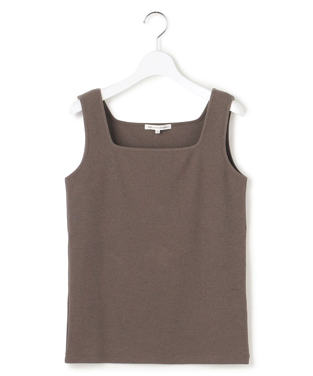 23区 S シャイニーリブ スクエアネック タンクトップ 