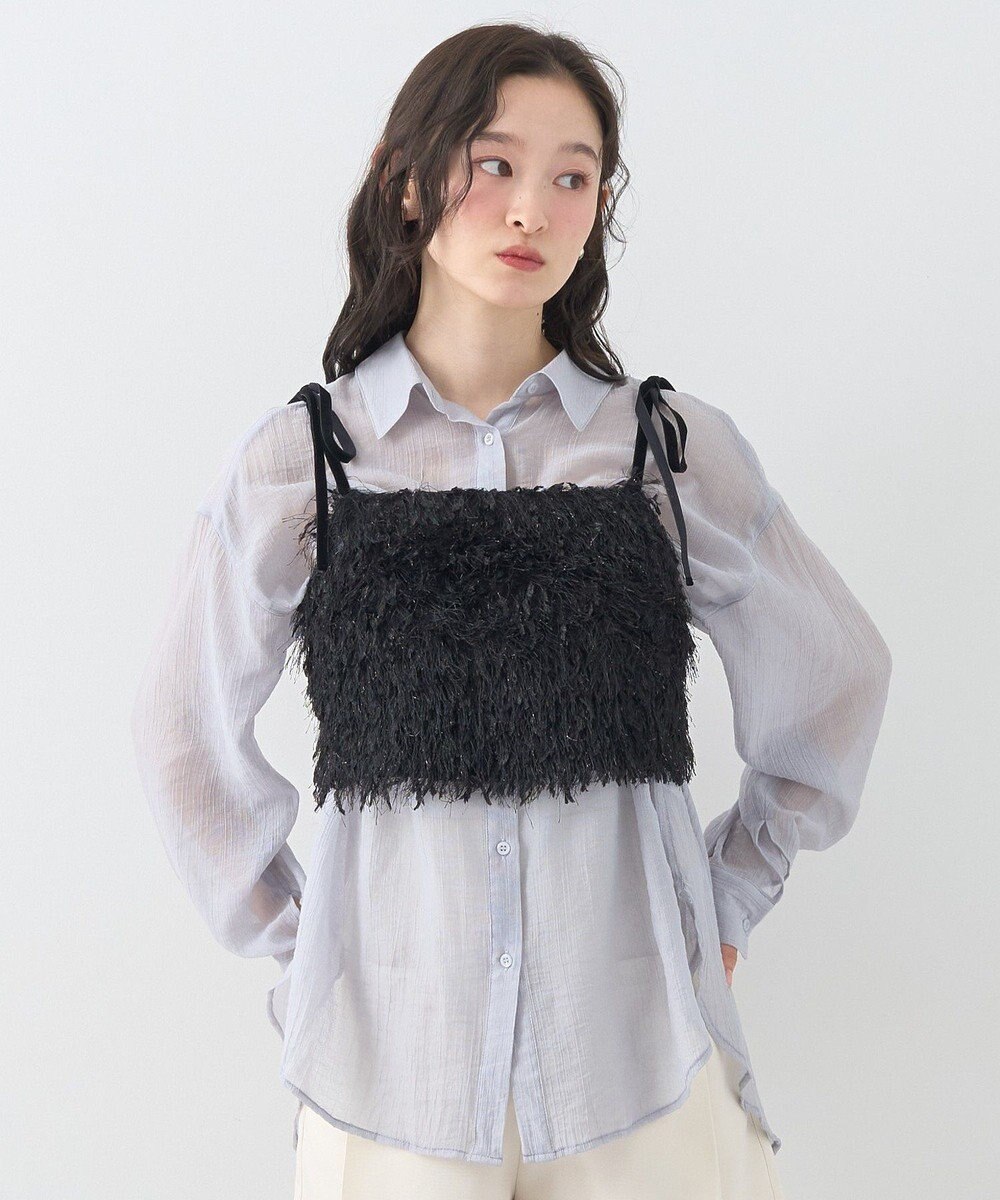 earth music&ecology ラメミックスフェザービスチェ 