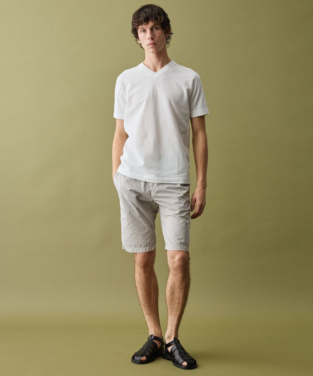 JOSEPH ABBOUD 【オーガニックコットン使用・日本製】JOEコットンサッカー Vネック Tシャツ 