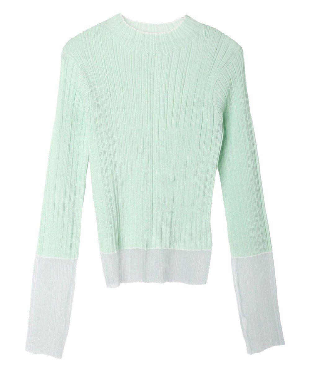 earth music&ecology シアー配色リブプルオーバー 