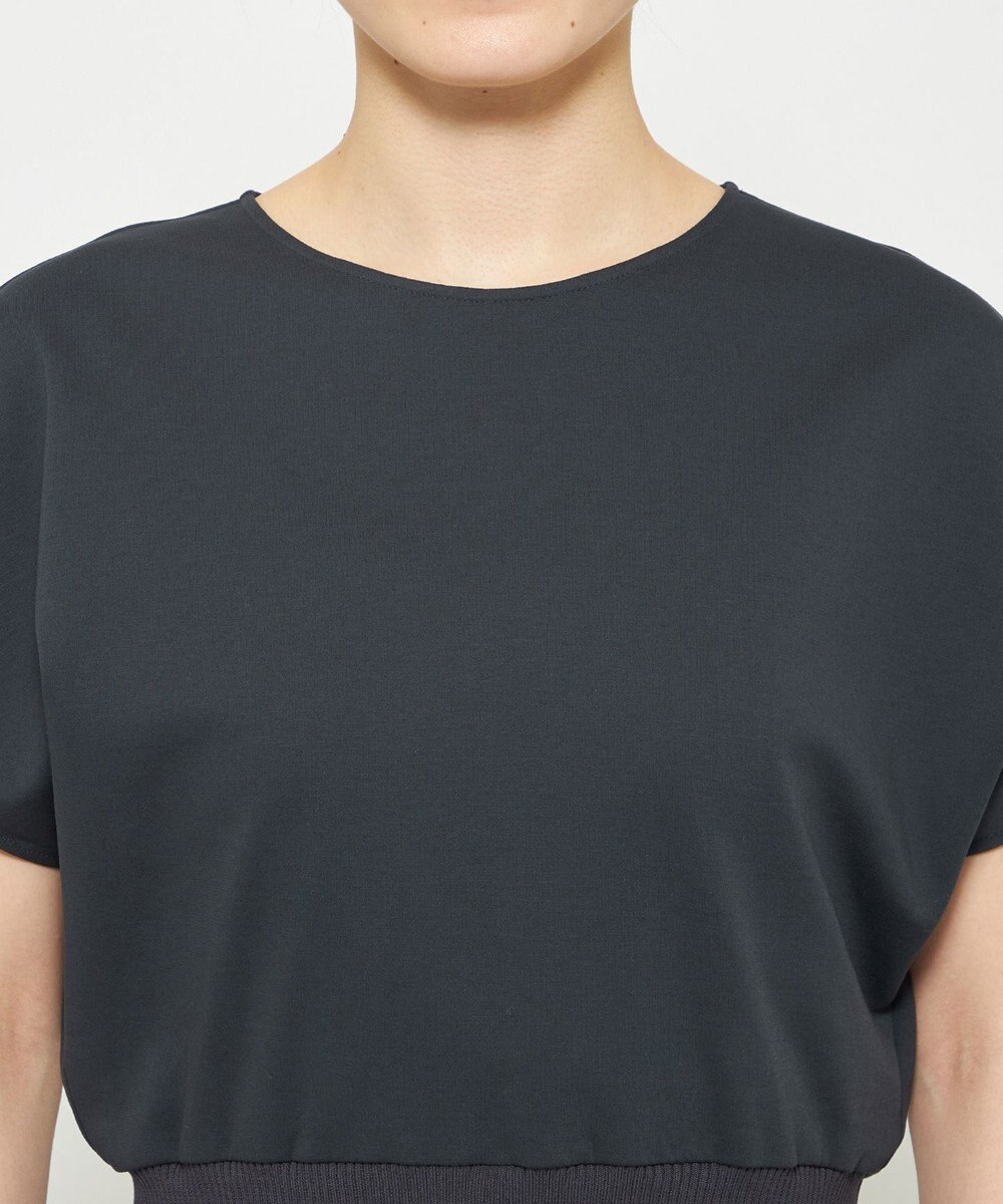 uncrave ダブルフェイスジャージー ドルマンスリーブリブトップス 