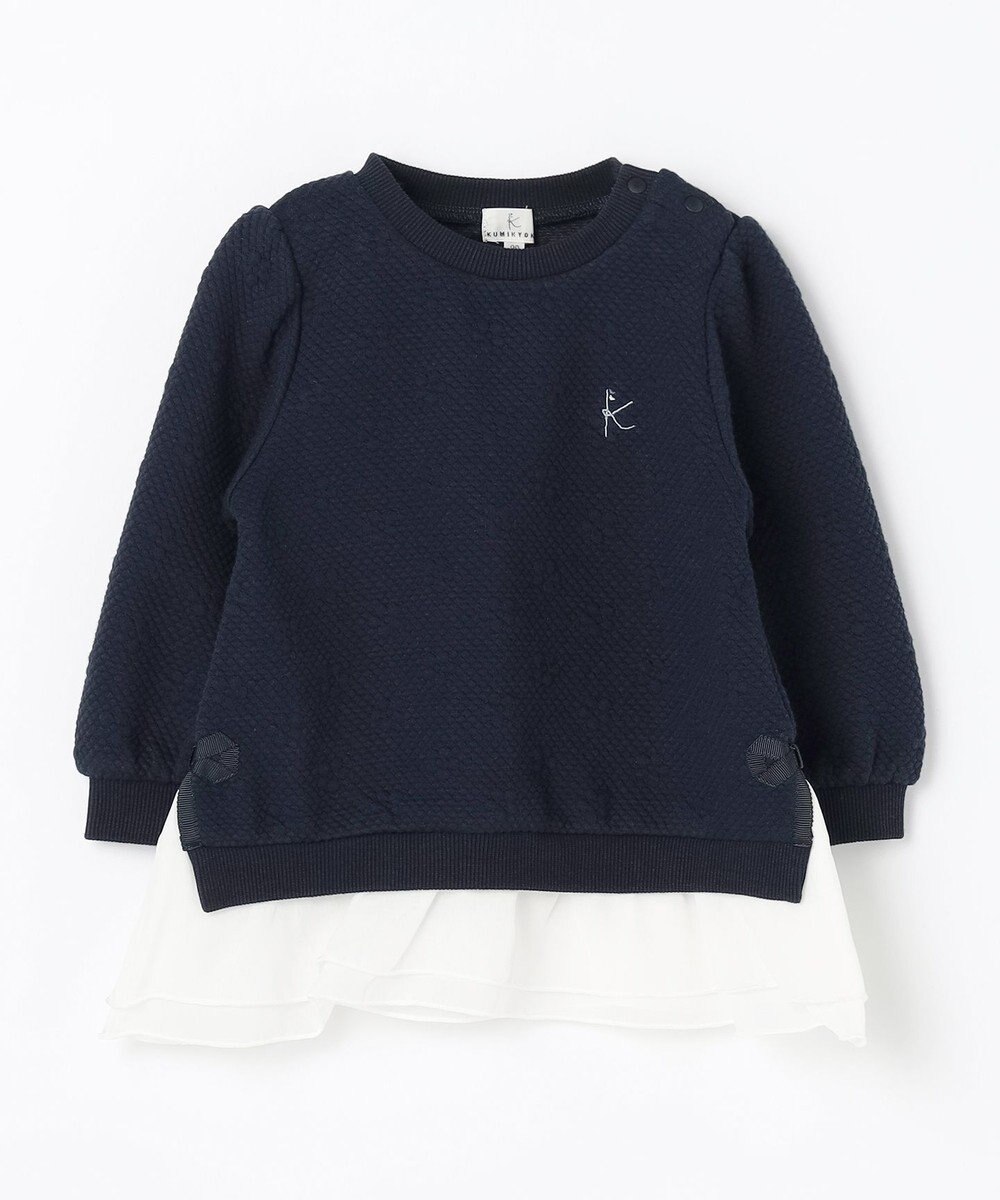 組曲 KIDS 【90-100㎝】フラワーキルト トレーナー 