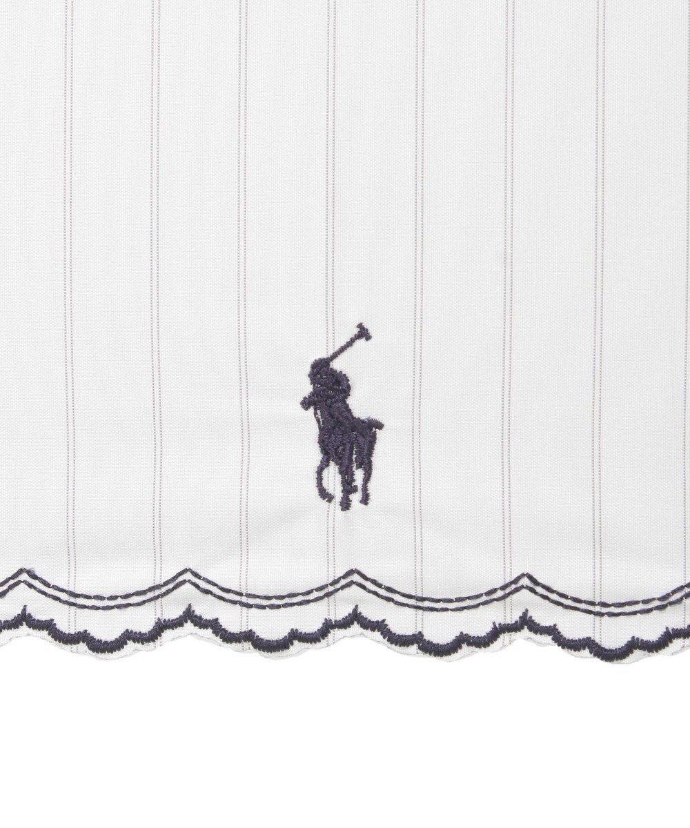 MOONBAT 【1級遮光/遮熱/UV】POLO RALPH LAUREN（ポロ ラルフローレン）晴雨兼用日傘  ストライプ スカラ刺繍 長傘 