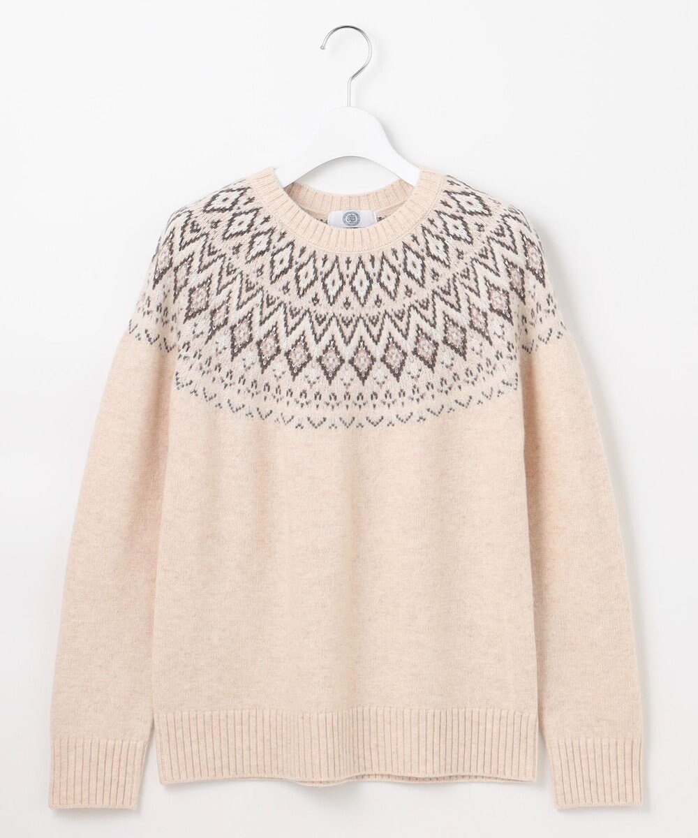 J.PRESS LADIES 【WEB限定カラーあり・洗える】FAIR ISLE ラウンドネック ニット 