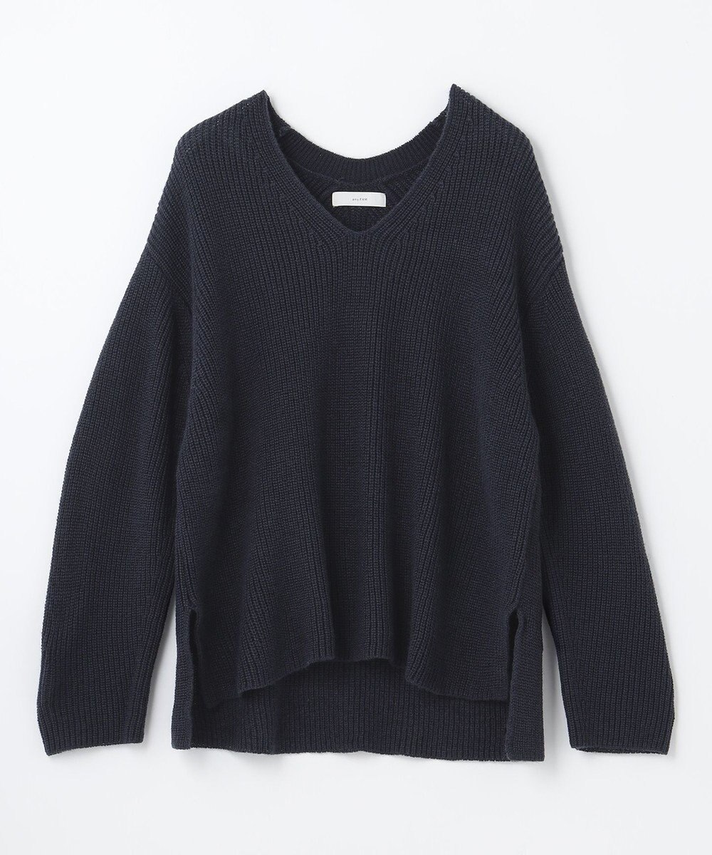 ANY ウールブレンドバルキーニット Vネック 