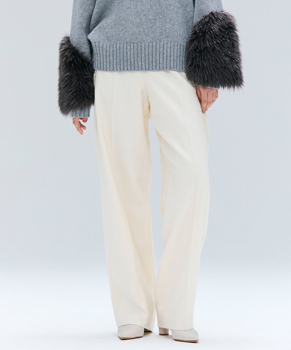 BEIGE， TERNES / 変形タックウールワイドパンツ 