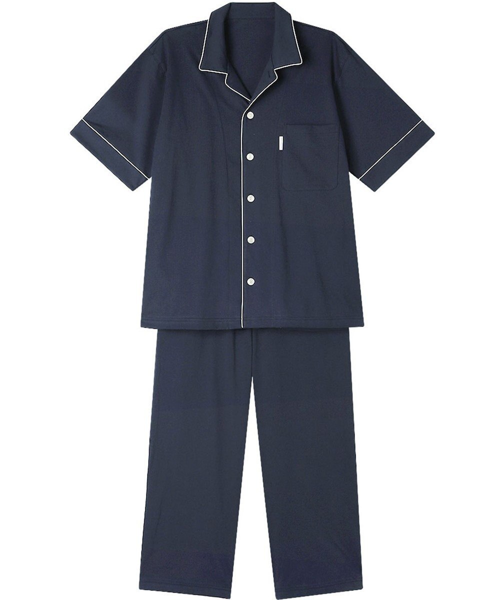 ワコール／睡眠科学 パジャマ 5分袖 半袖 8分丈 綿100%(本体) 天竺素材 メンズ YGT151 睡眠科学／ワコール 