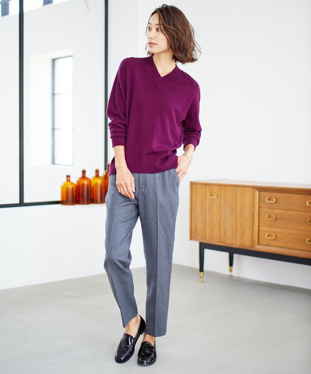J.PRESS LADIES L 【洗える・WEB限定カラーあり】CASHMERE BLEND Vネック ニット 