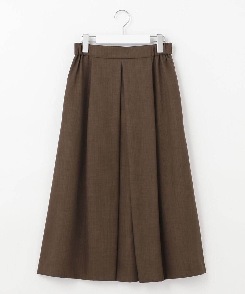 自由区 【接触冷感・速乾・UVカット・撥水・防シワ】リネンライクツイル タックスカート 