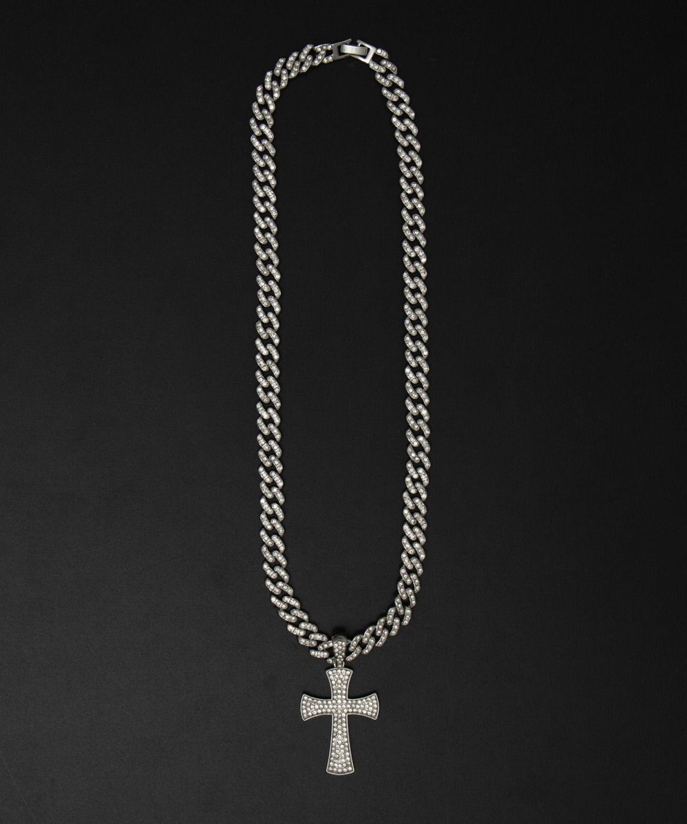 WEGO Mモチーフラインストーンネックレス 