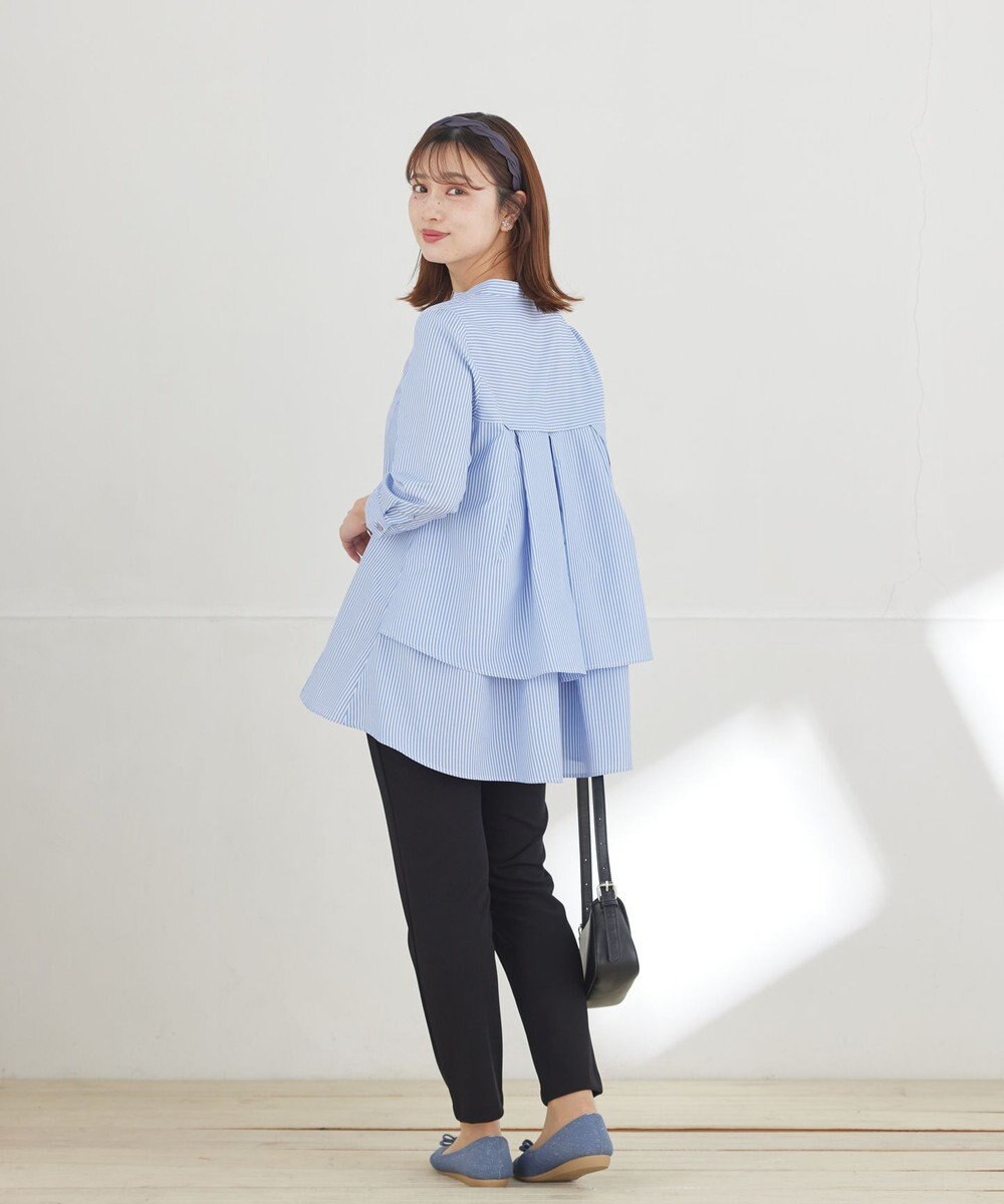 Tiaclasse 【安田美沙子さん着用】日本製ジョーゼットピンタックテーパードパンツ 