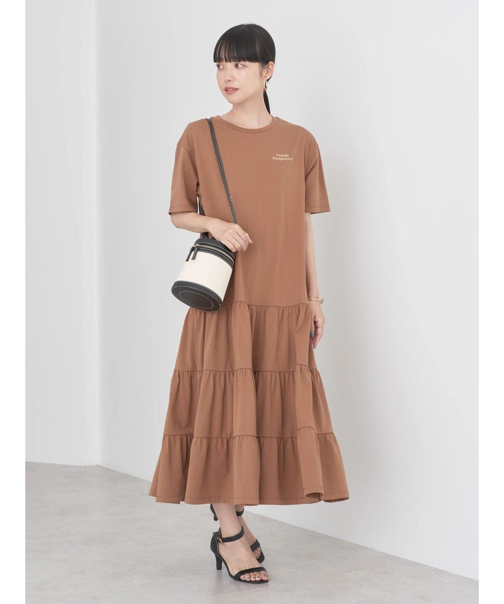 earth music&ecology バックロゴティアードワンピース 