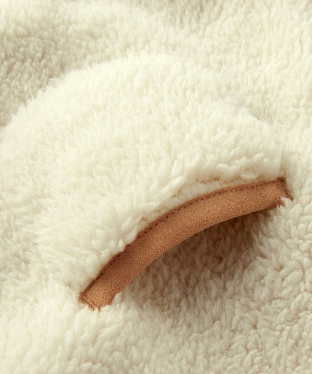 MIKI HOUSE HOT BISCUITS カラフルビーンズ 裏ボアフリース リバーシブル総柄マント 