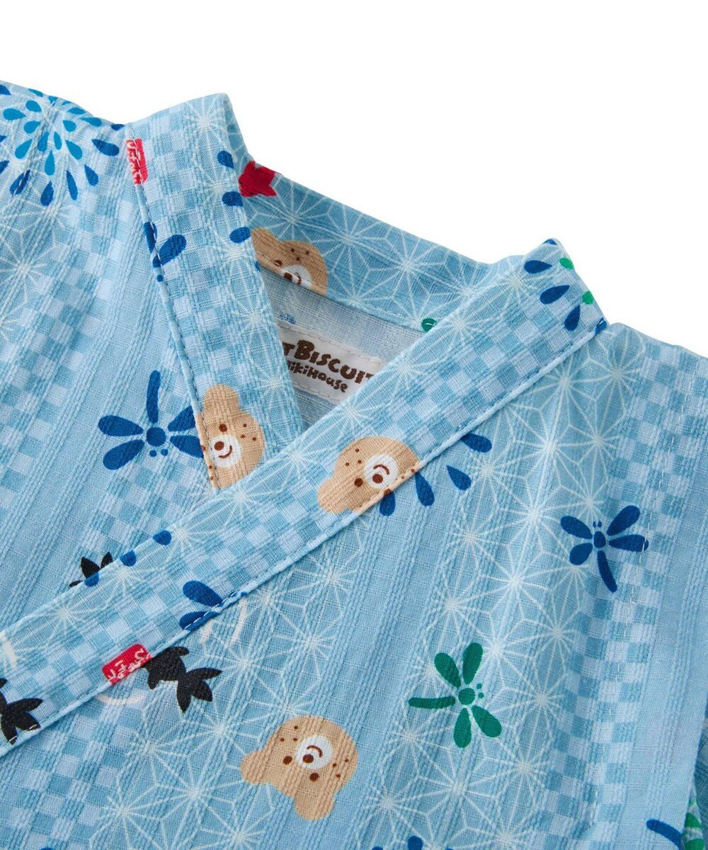 MIKI HOUSE HOT BISCUITS 【60-80cm】総柄 甚平オール 