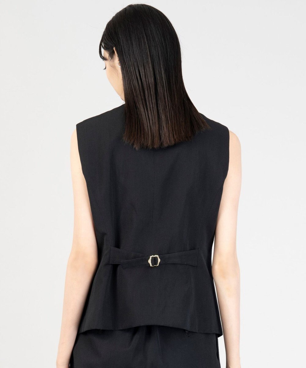 23区 【エステータ】ウールリネン アシンメトリーボタン ベスト 