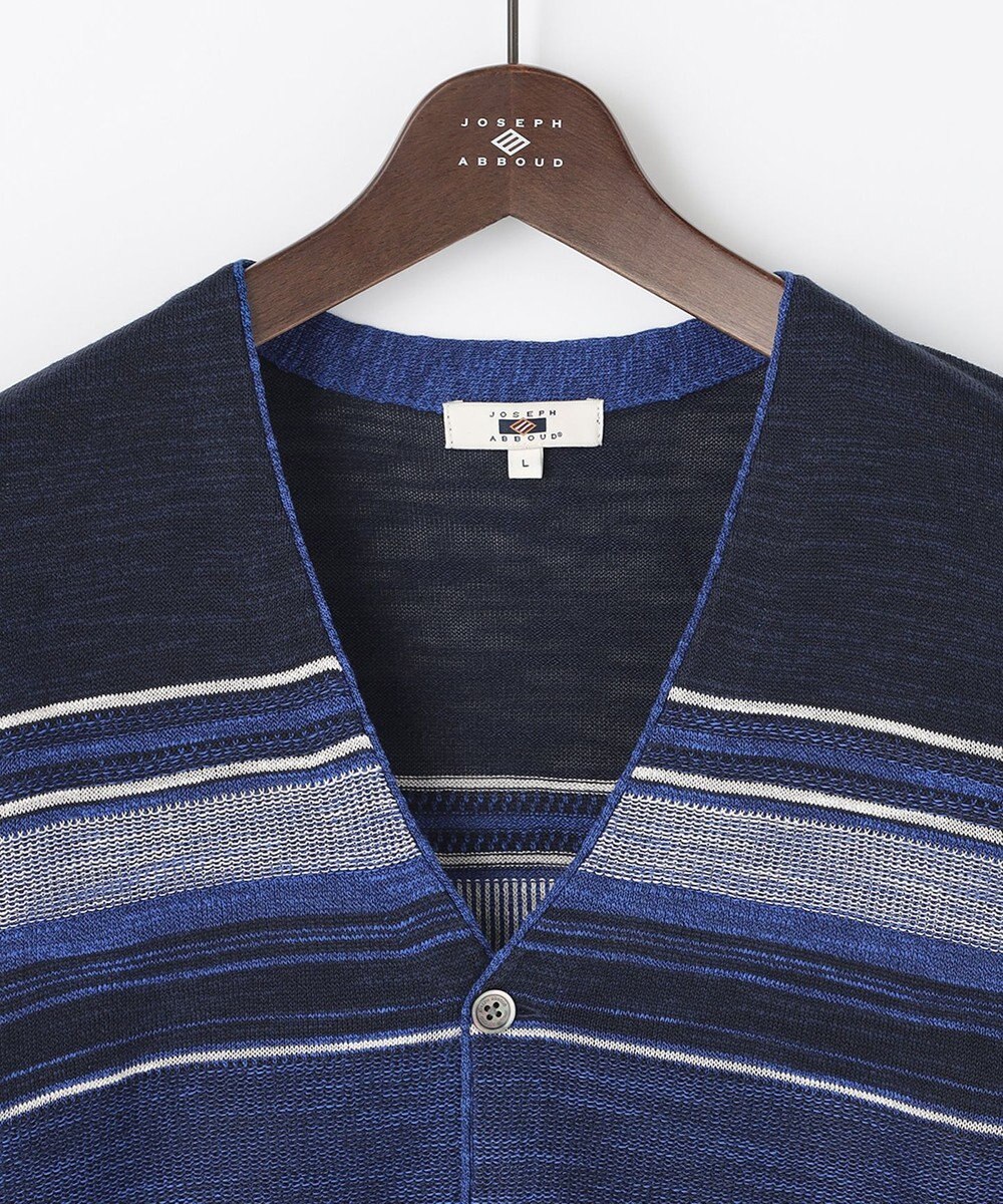 JOSEPH ABBOUD 【サスティナブル】スラブギマボーダー カーディガン 