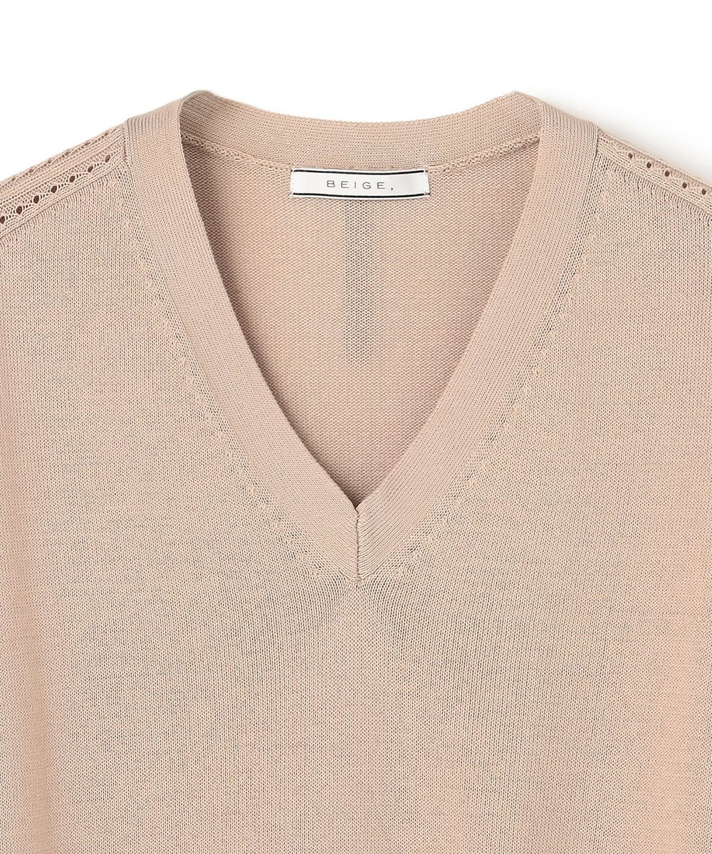 BEIGE， ARSENOPY / コットンドライタッチ Vネックニット 