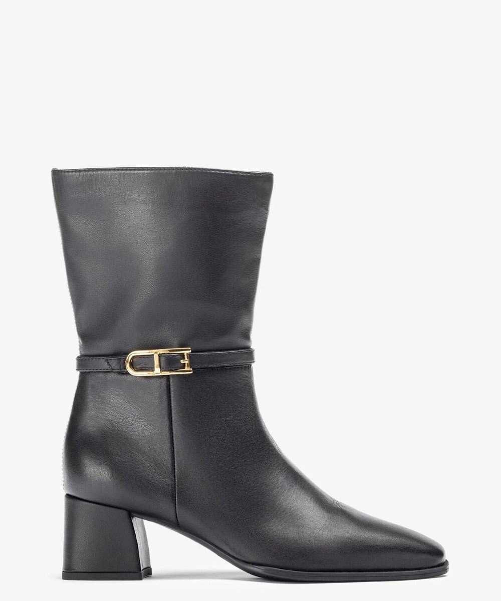 BONTRE 【UNISA/ウニサ】トリム付きスクエアトゥアンクルブーツ/LUNES-UA 