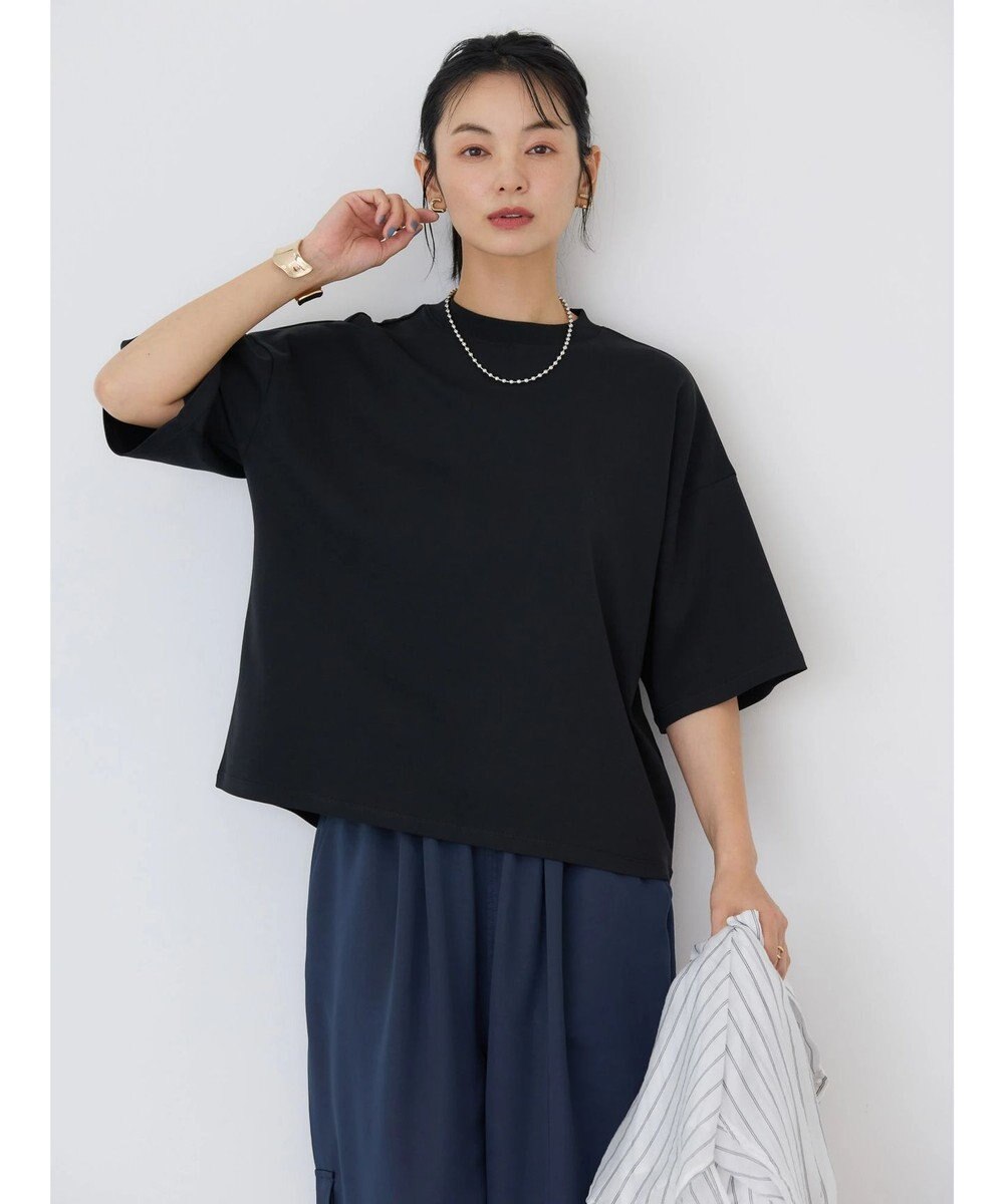 AMERICAN HOLIC モックネック５分袖カットプルオーバー 