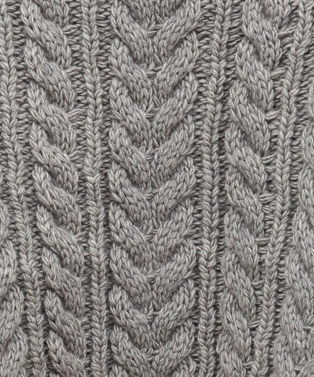 Green Parks フリンジスリーブショート丈ケーブルニット 