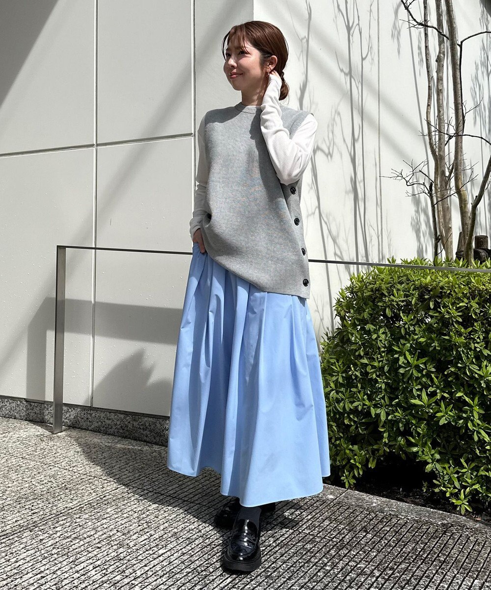 UNFILO 【洗える】サイドボタンニットベスト 