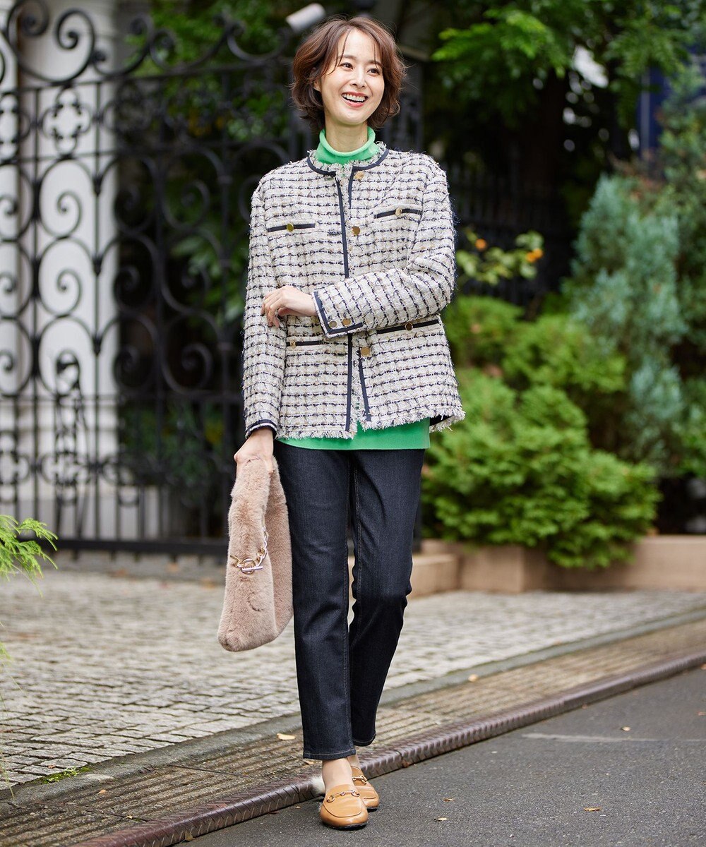 自由区 ファンシーツイード ジャケット 