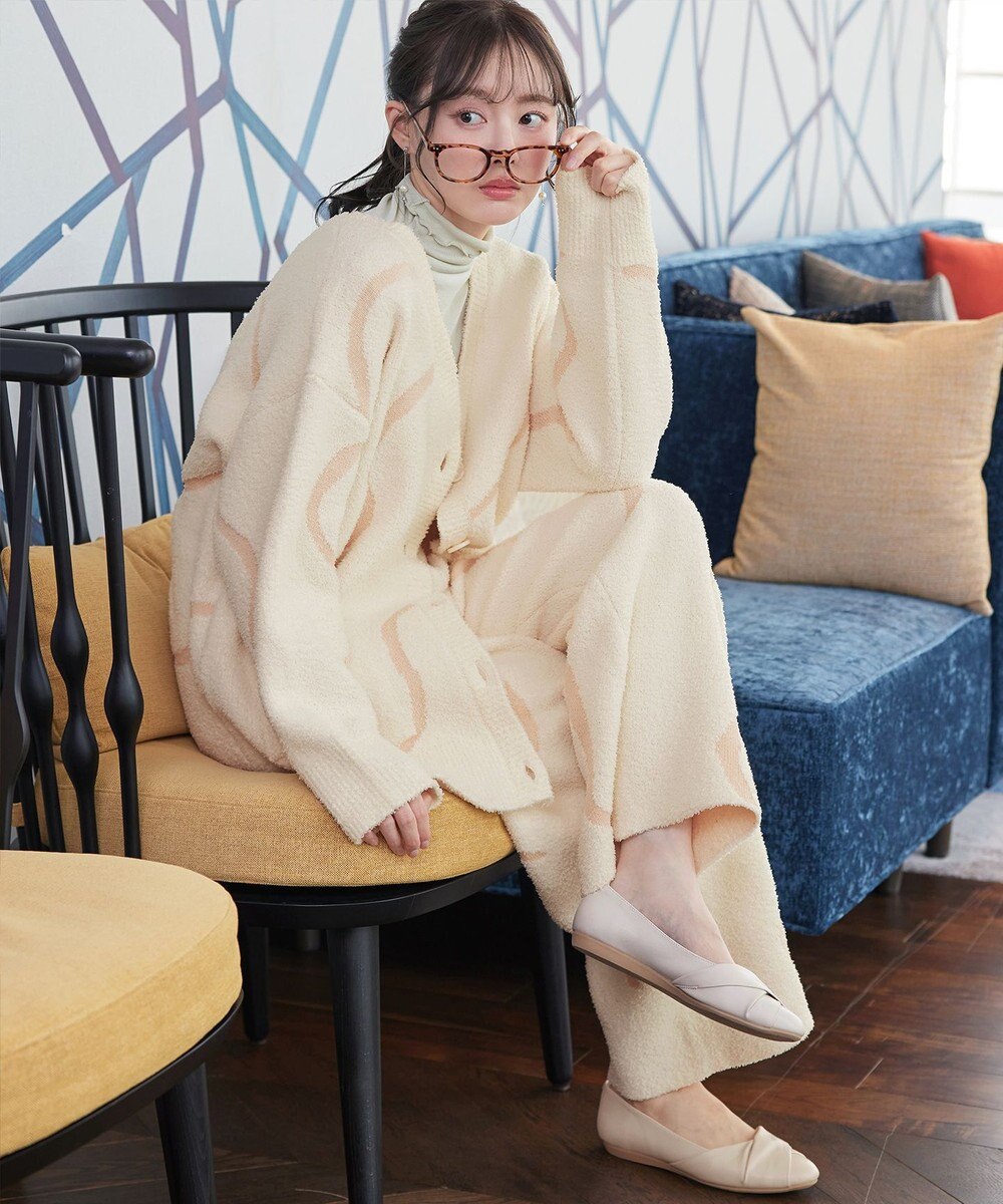 Tiaclasse ふわもちニュアンス配色ニットパンツ 