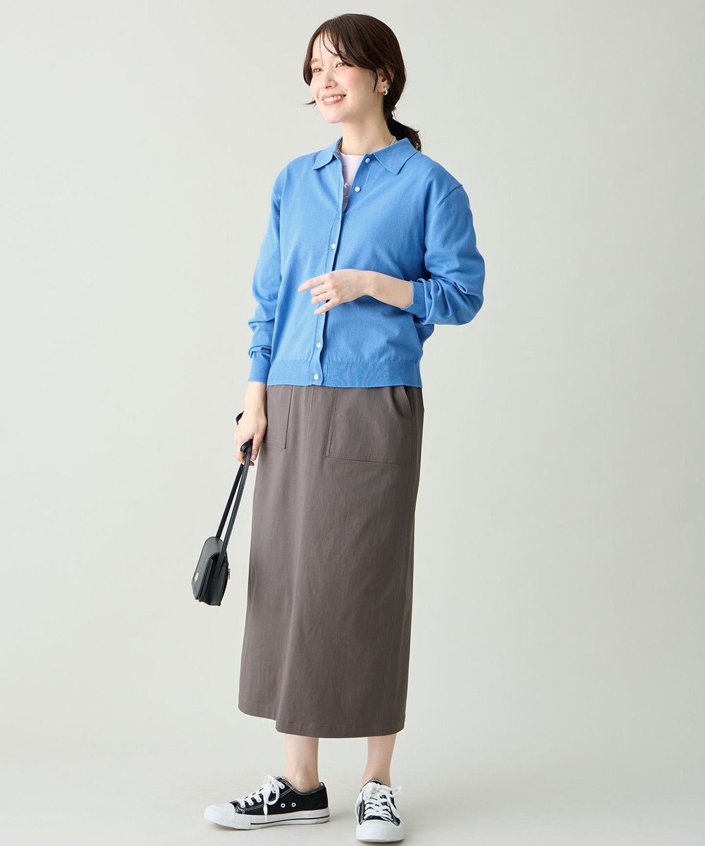 ANY L コットンブレンドポロカーデ 