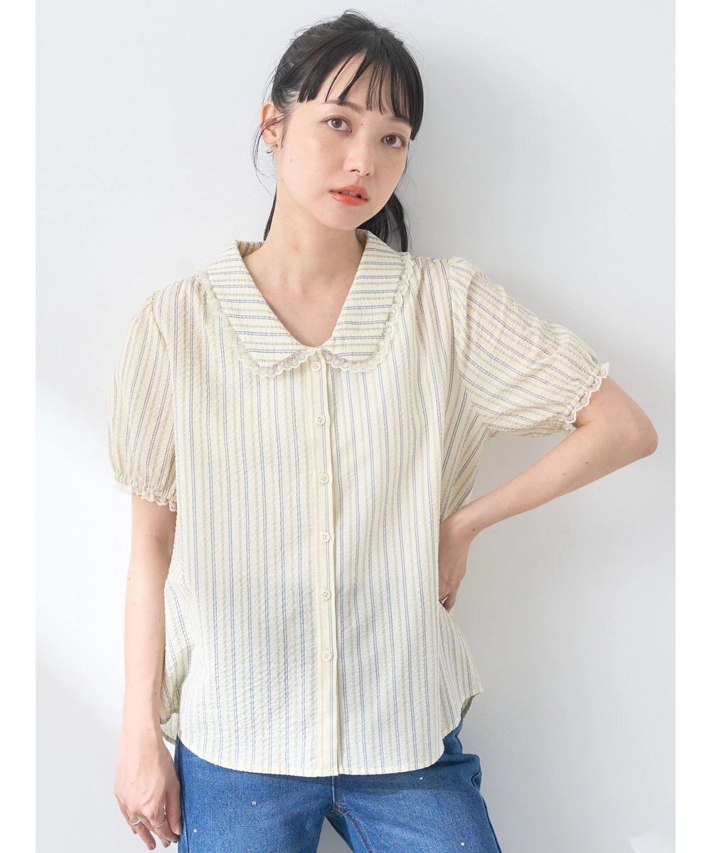 earth music&ecology ミニパフショートスリーブブラウス 