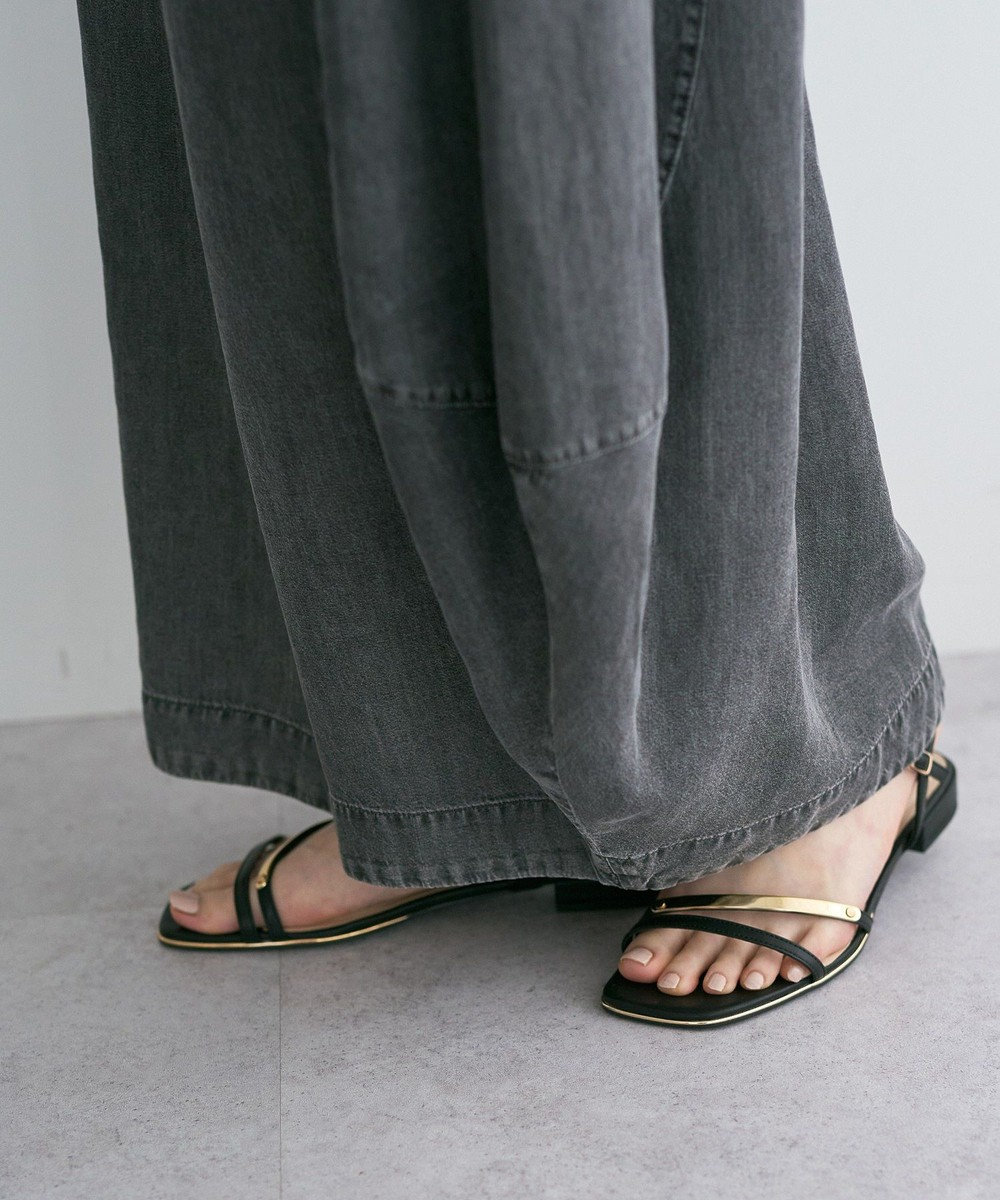 YECCA VECCA デニムコクーンドレープパンツ 