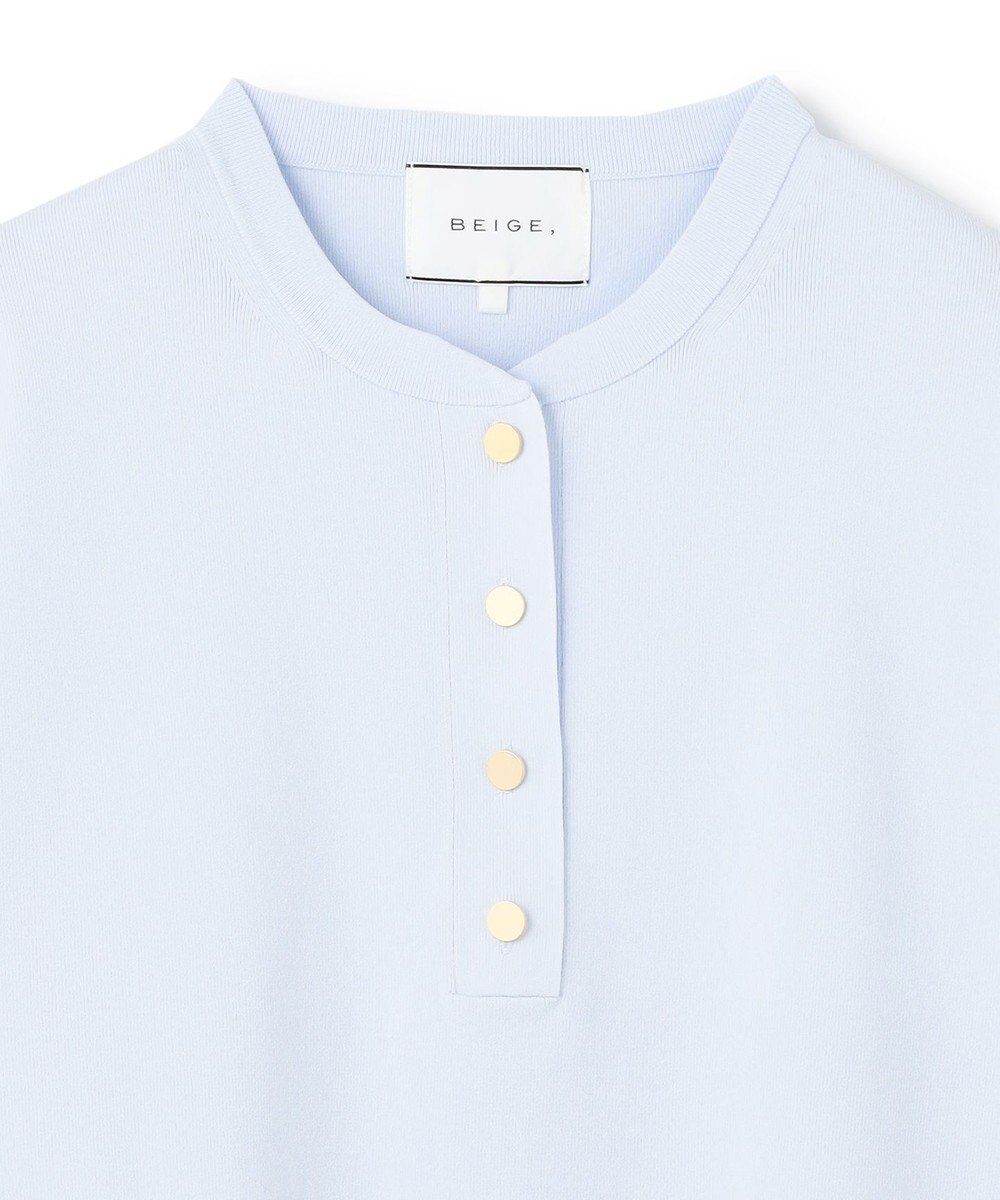 BEIGE， 【洗える】LAURA / クルーネックボタンニットトップス 