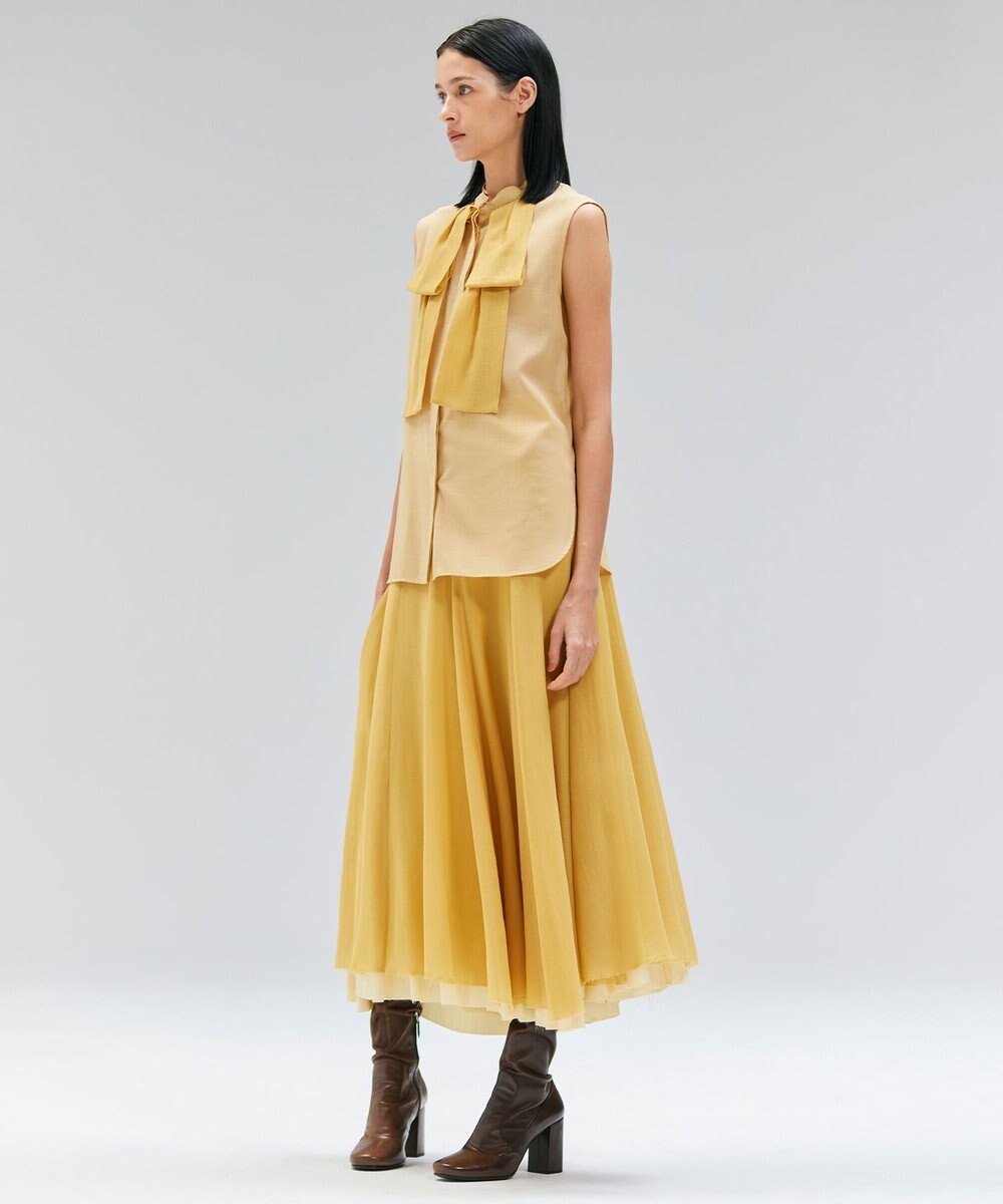 BEIGE， 【洗える】MOYE / シアーウールビックボウタイブラウス 