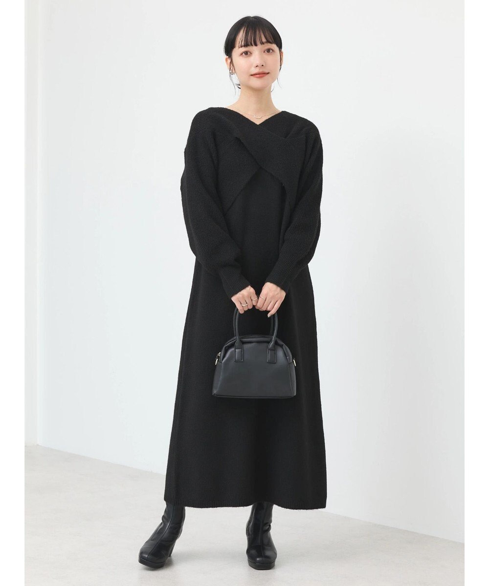 earth music&ecology Ｓｅｔ２点クロスニット＋ノースリーブニットワンピース 