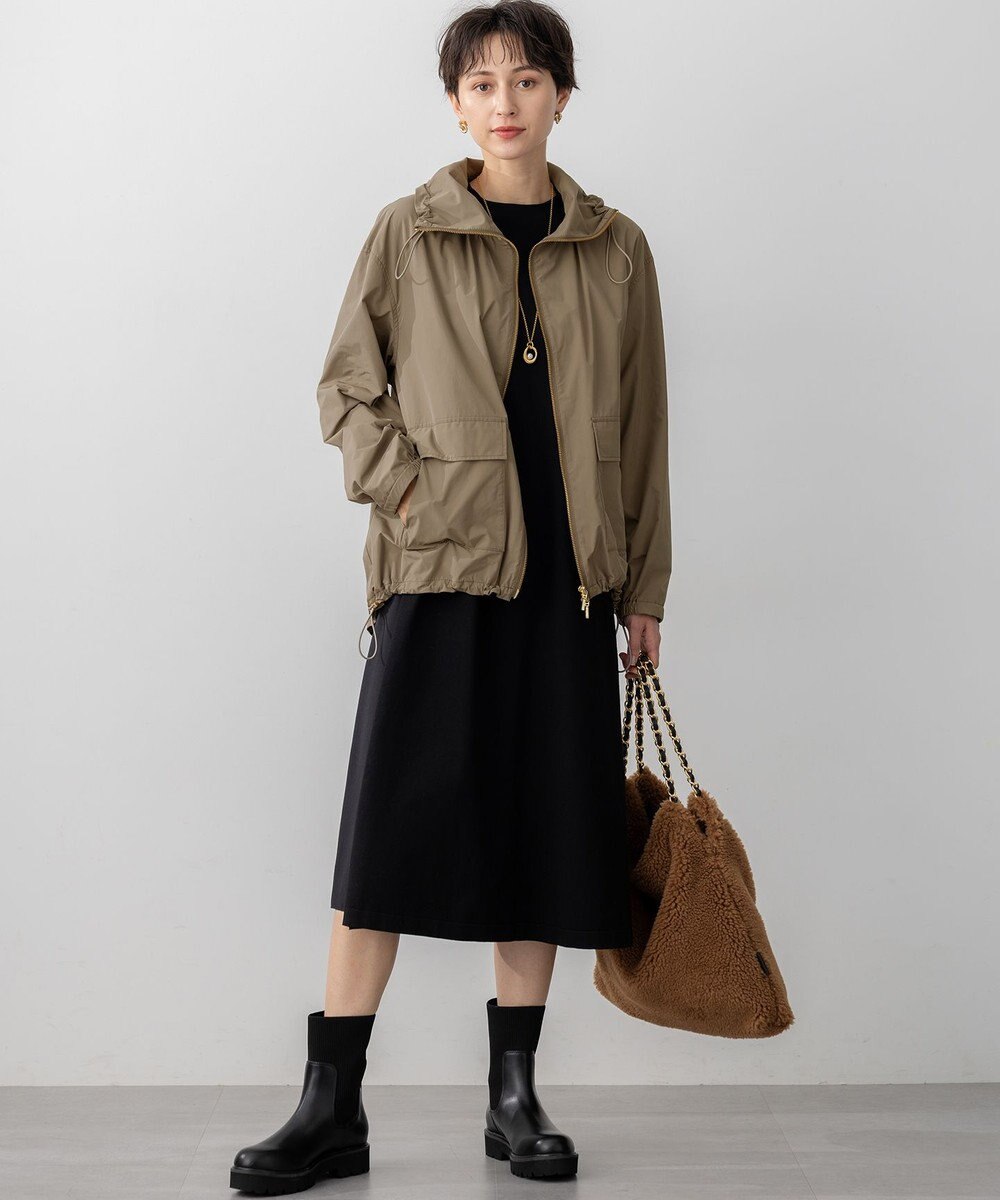 23区 L 【撥水加工】ソフトメモリータフタ スタンドネック ブルゾン 