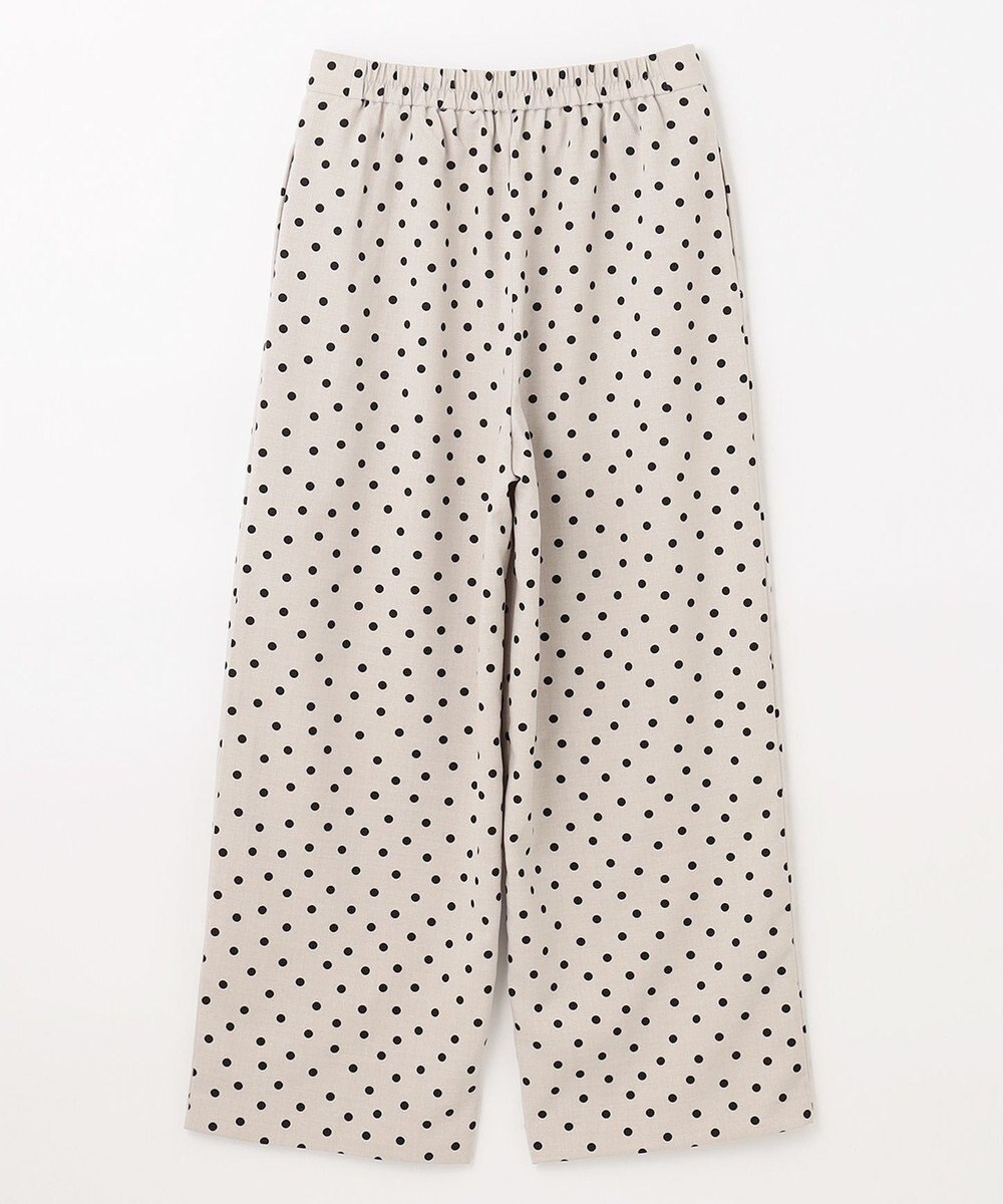 ANY 【洗濯機可能/ウエストゴム/ポケット付】リネンライク ドット柄パンツ 