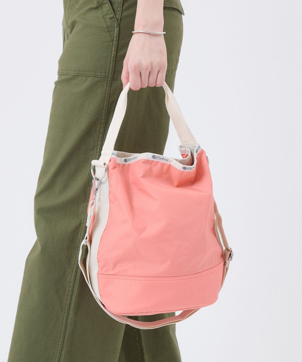 LeSportsac CONVERTIBLE BUCKET BAG/コーラルパンチ/メレンゲ 