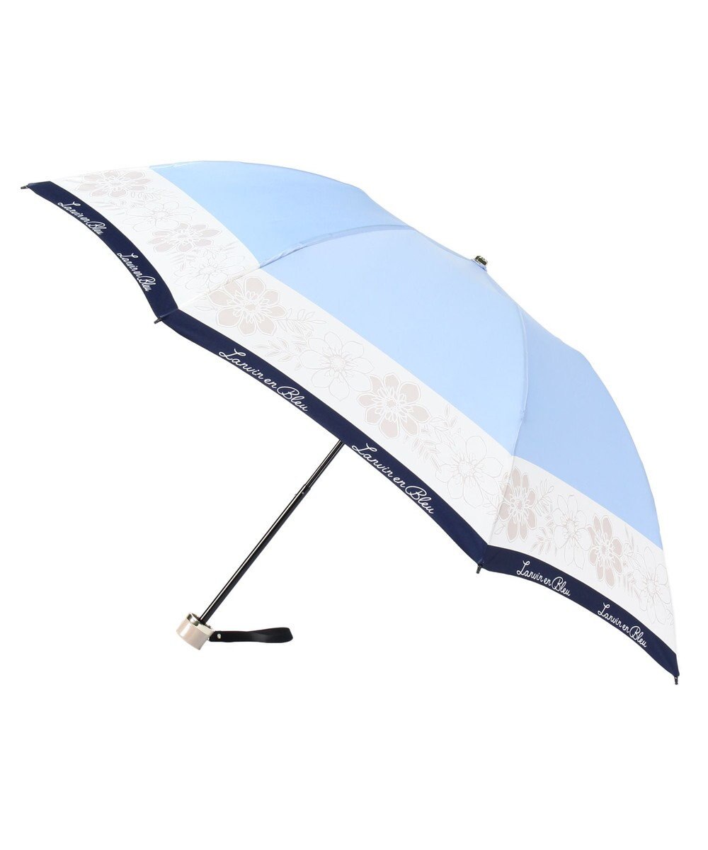 MOONBAT LANVIN en Bleu 折りたたみ傘 サテンプリントフラワー 