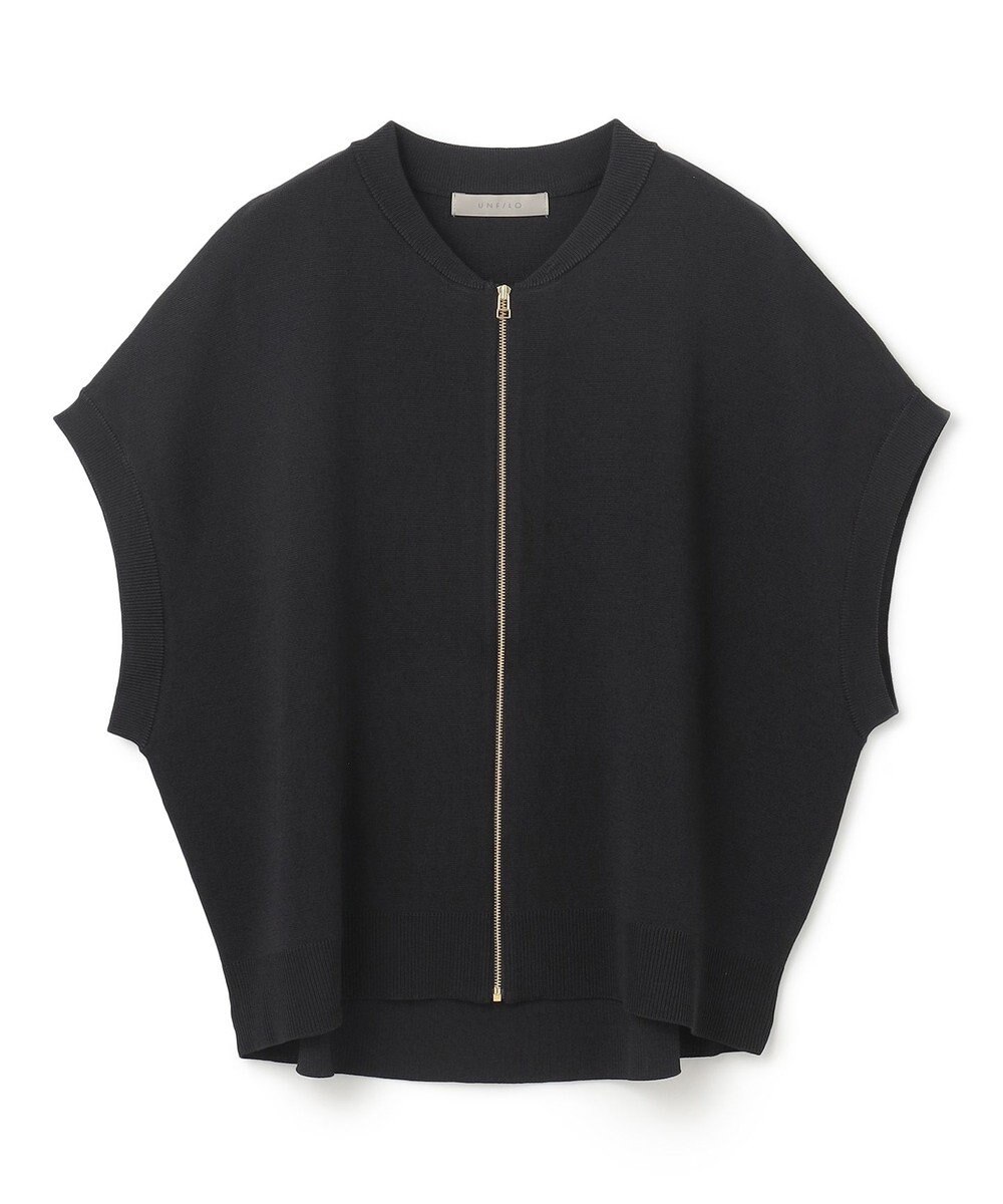 UNFILO L スゴ機能美ニット スリーブレスブルゾン 