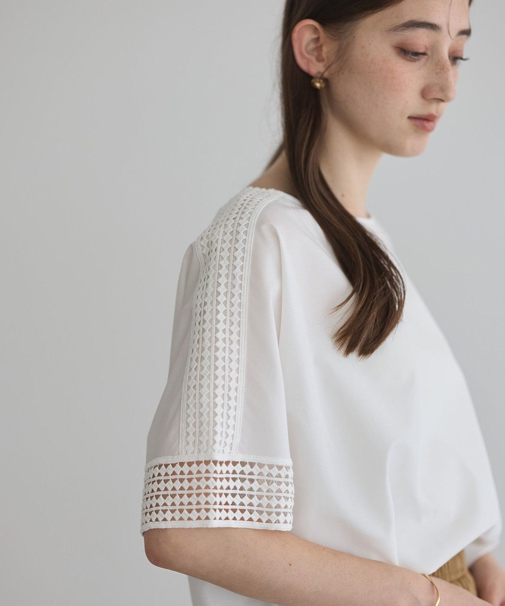 YECCA VECCA レースMIXドルマンブラウス 