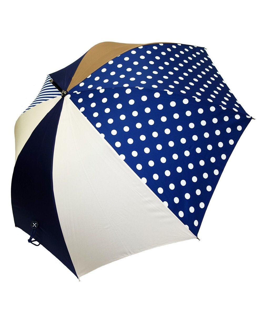 +RING レディース向け プラスリング 長傘 60cm NVY/BGE T1354 